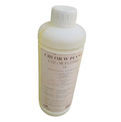 Chlor, Podchloryn sodu 1 litr (13%-15%) do dezynfekcji studni i rur Chlor, Podchloryn sodu 1 litr (13%-15%) do dezynfekcji studni i rur